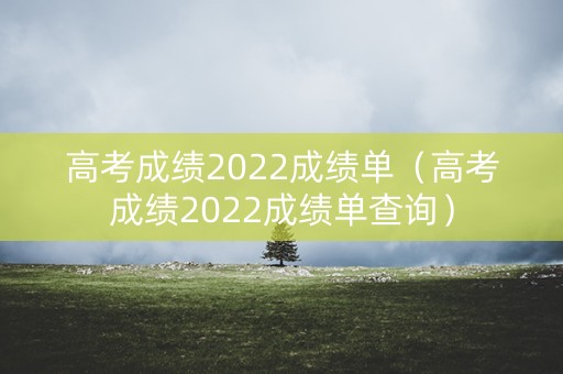 高考成绩2022成绩单（高考成绩2022成绩单查询）