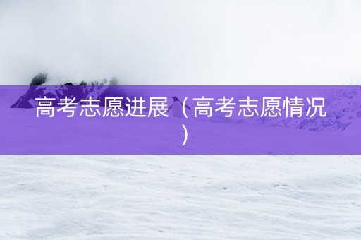 高考志愿进展（高考志愿情况）