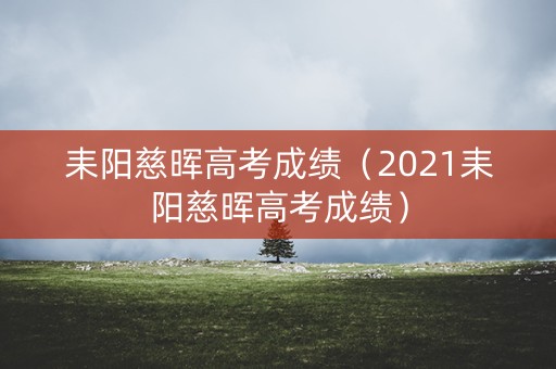 耒阳慈晖高考成绩（2021耒阳慈晖高考成绩）