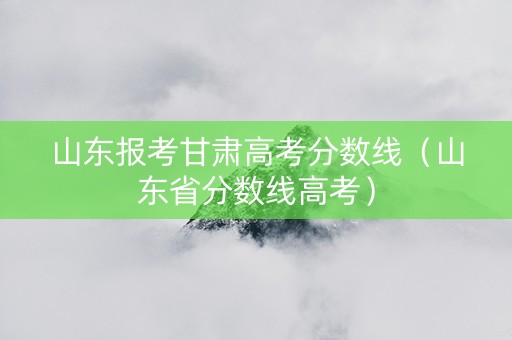 山东报考甘肃高考分数线（山东省分数线高考）