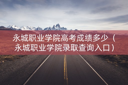 永城职业学院高考成绩多少（永城职业学院录取查询入口）