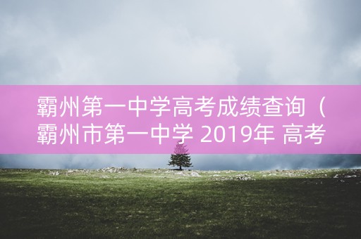 霸州第一中学高考成绩查询（霸州市第一中学 2019年 高考）