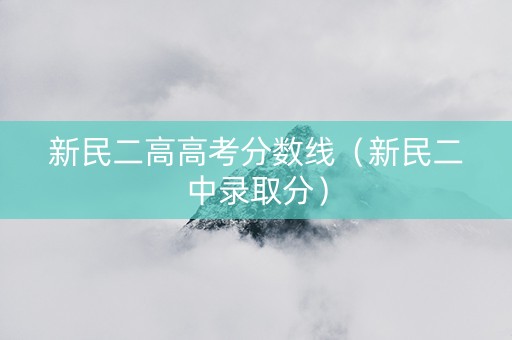 新民二高高考分数线（新民二中录取分）