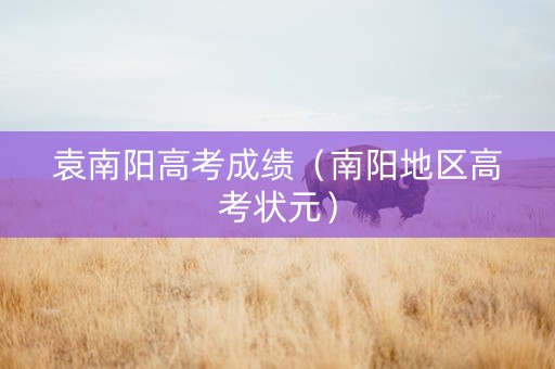 袁南阳高考成绩（南阳地区高考状元）