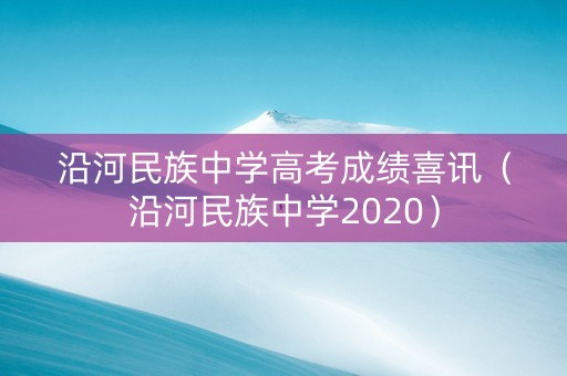 沿河民族中学高考成绩喜讯（沿河民族中学2020）