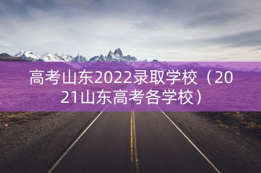 高考山东2022录取学校（2021山东高考各学校）
