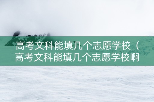 高考文科能填几个志愿学校（高考文科能填几个志愿学校啊）