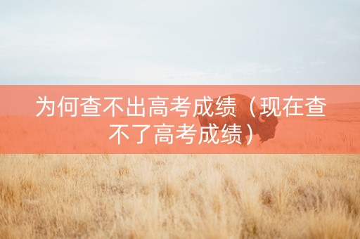 为何查不出高考成绩（现在查不了高考成绩）