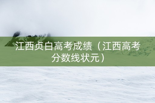 江西贞白高考成绩（江西高考分数线状元）