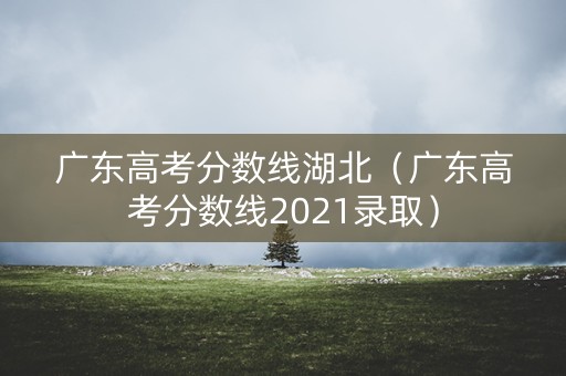 广东高考分数线湖北（广东高考分数线2021录取）