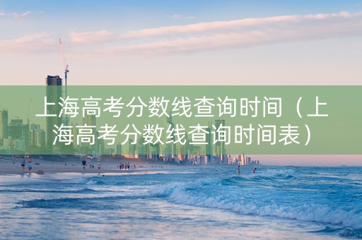 上海高考分数线查询时间（上海高考分数线查询时间表）