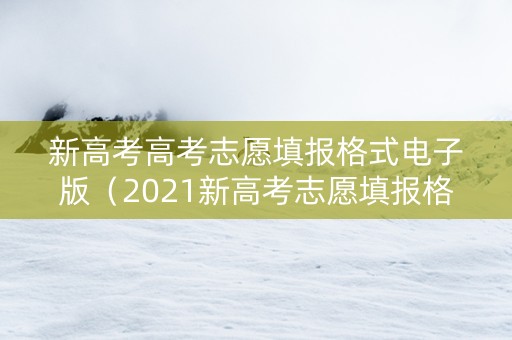 新高考高考志愿填报格式电子版（2021新高考志愿填报格式）