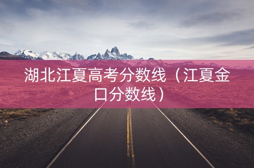 湖北江夏高考分数线（江夏金口分数线）
