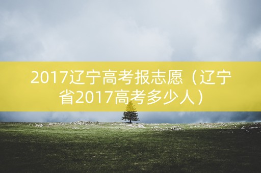 2017辽宁高考报志愿（辽宁省2017高考多少人）