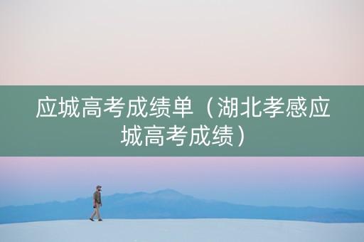 应城高考成绩单（湖北孝感应城高考成绩）