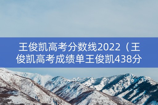 王俊凯高考分数线2022（王俊凯高考成绩单王俊凯438分）