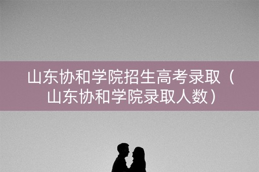 山东协和学院招生高考录取（山东协和学院录取人数）