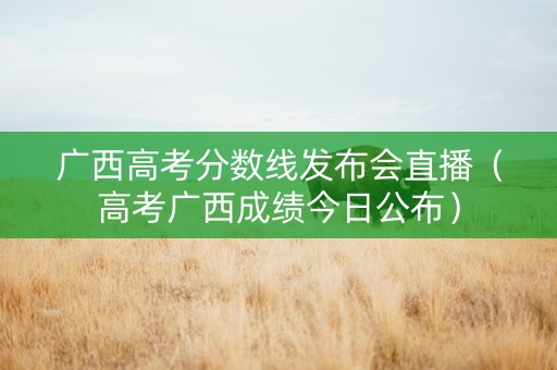 广西高考分数线发布会直播（高考广西成绩今日公布）