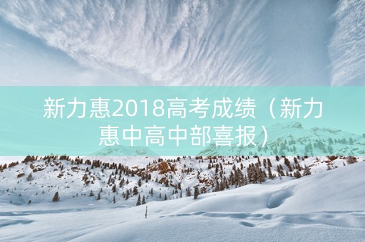 新力惠2018高考成绩（新力惠中高中部喜报）