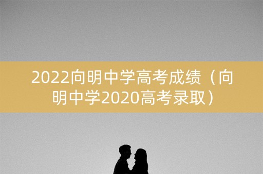 2022向明中学高考成绩（向明中学2020高考录取）