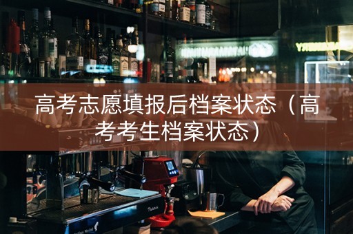 高考志愿填报后档案状态（高考考生档案状态）
