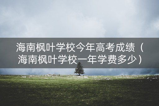 海南枫叶学校今年高考成绩（海南枫叶学校一年学费多少）