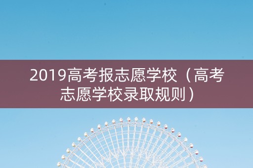 2019高考报志愿学校（高考志愿学校录取规则）