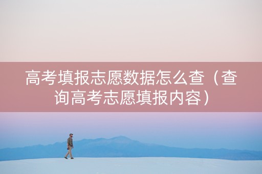 高考填报志愿数据怎么查（查询高考志愿填报内容）