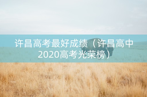 许昌高考最好成绩（许昌高中2020高考光荣榜）