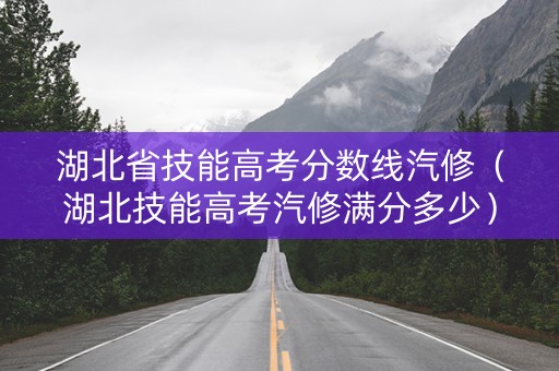 湖北省技能高考分数线汽修（湖北技能高考汽修满分多少）