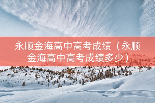 永顺金海高中高考成绩（永顺金海高中高考成绩多少）