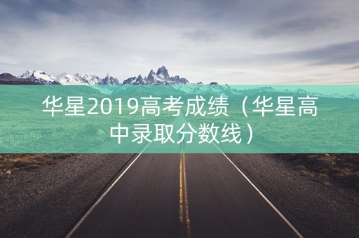 华星2019高考成绩（华星高中录取分数线）
