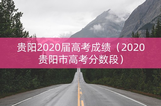 贵阳2020届高考成绩（2020贵阳市高考分数段）