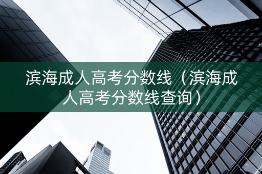 滨海成人高考分数线（滨海成人高考分数线查询）
