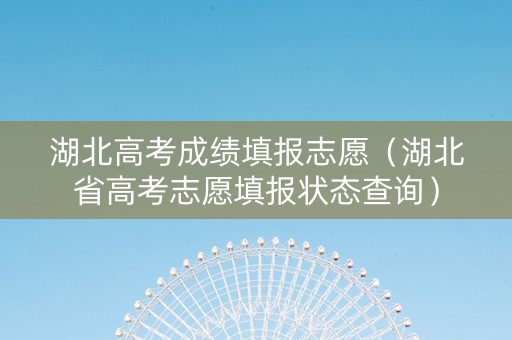 湖北高考成绩填报志愿（湖北省高考志愿填报状态查询）