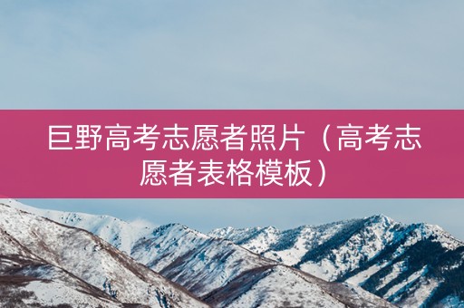 巨野高考志愿者照片（高考志愿者表格模板）