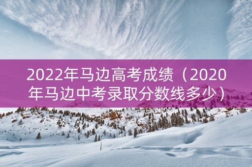 2022年马边高考成绩（2020年马边中考录取分数线多少）