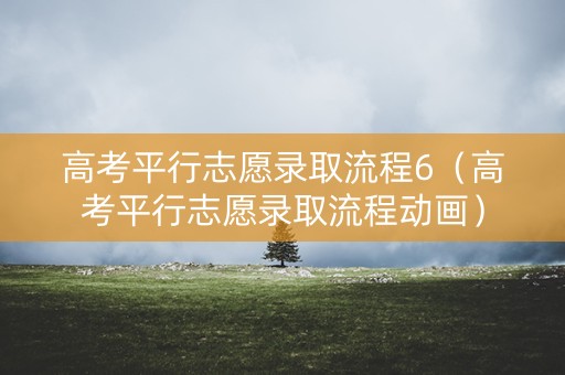 高考平行志愿录取流程6（高考平行志愿录取流程动画）