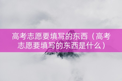 高考志愿要填写的东西（高考志愿要填写的东西是什么）