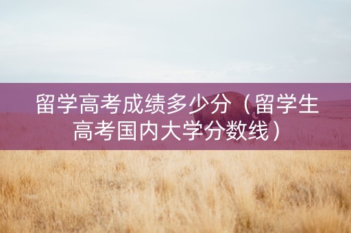 留学高考成绩多少分（留学生高考国内大学分数线）