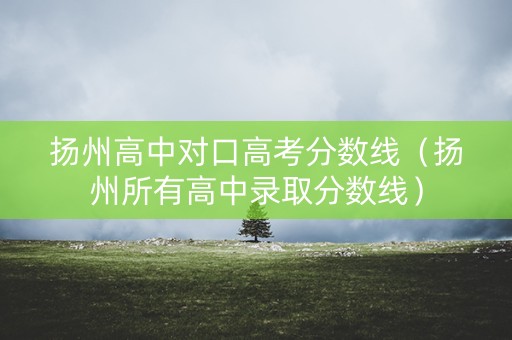 扬州高中对口高考分数线（扬州所有高中录取分数线）