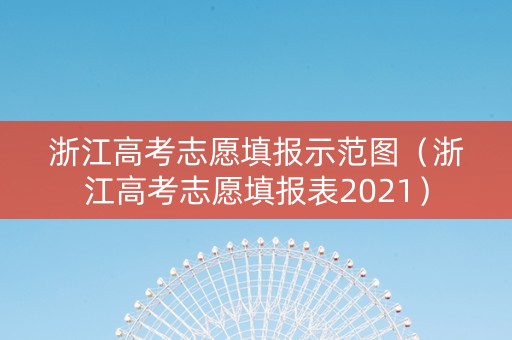 浙江高考志愿填报示范图（浙江高考志愿填报表2021）