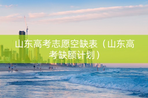 山东高考志愿空缺表（山东高考缺额计划）