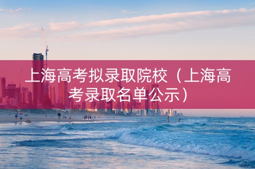 上海高考拟录取院校（上海高考录取名单公示）