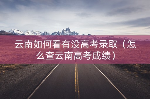 云南如何看有没高考录取（怎么查云南高考成绩）