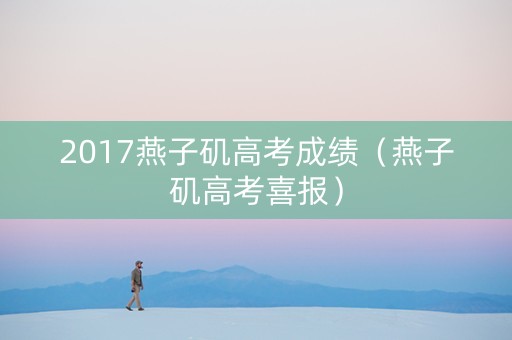2017燕子矶高考成绩（燕子矶高考喜报）