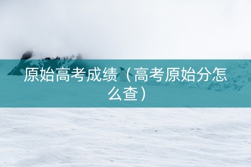 原始高考成绩（高考原始分怎么查）