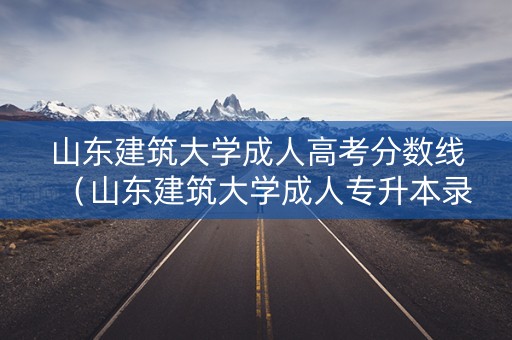 山东建筑大学成人高考分数线（山东建筑大学成人专升本录取分数线）