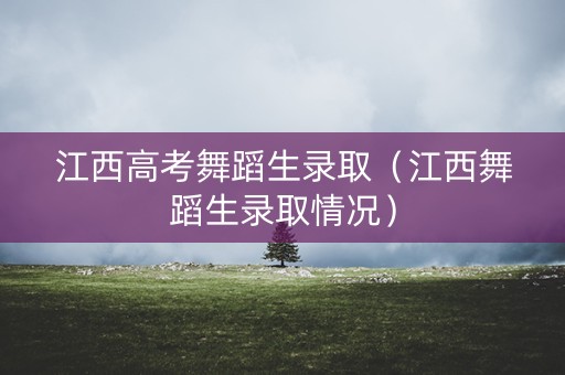 江西高考舞蹈生录取（江西舞蹈生录取情况）