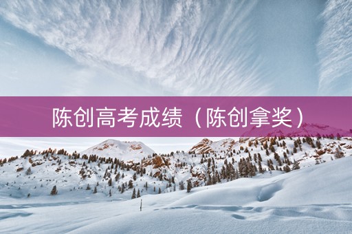 陈创高考成绩（陈创拿奖）